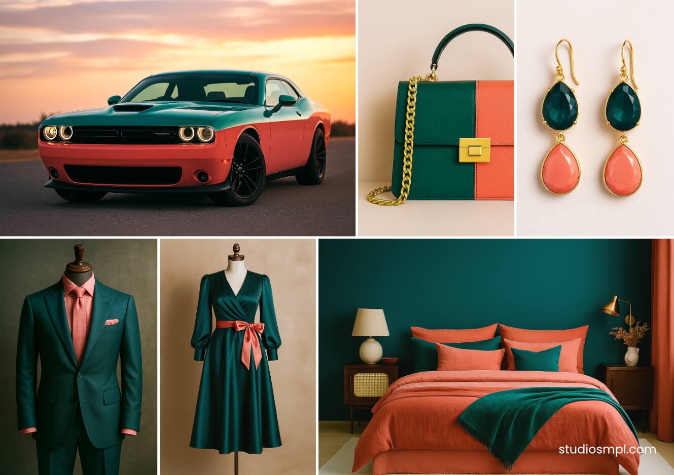 Deep Teal & Coral Pink Palette by studio Simple