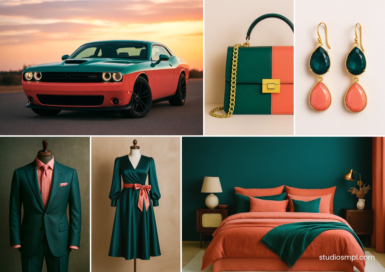 deep teal colar pink color palette by studio simple