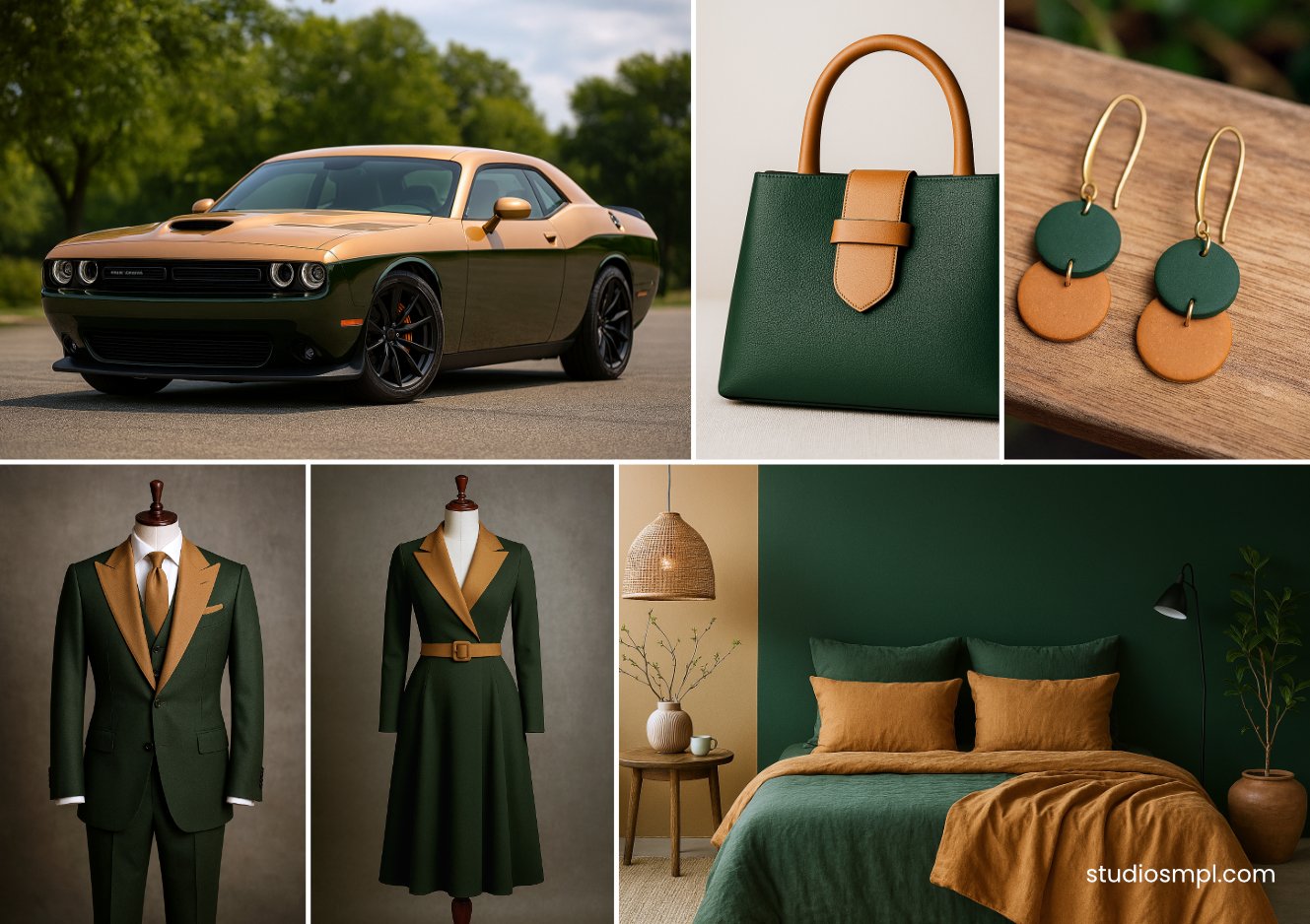 forest green warm tan color palette by studio simple