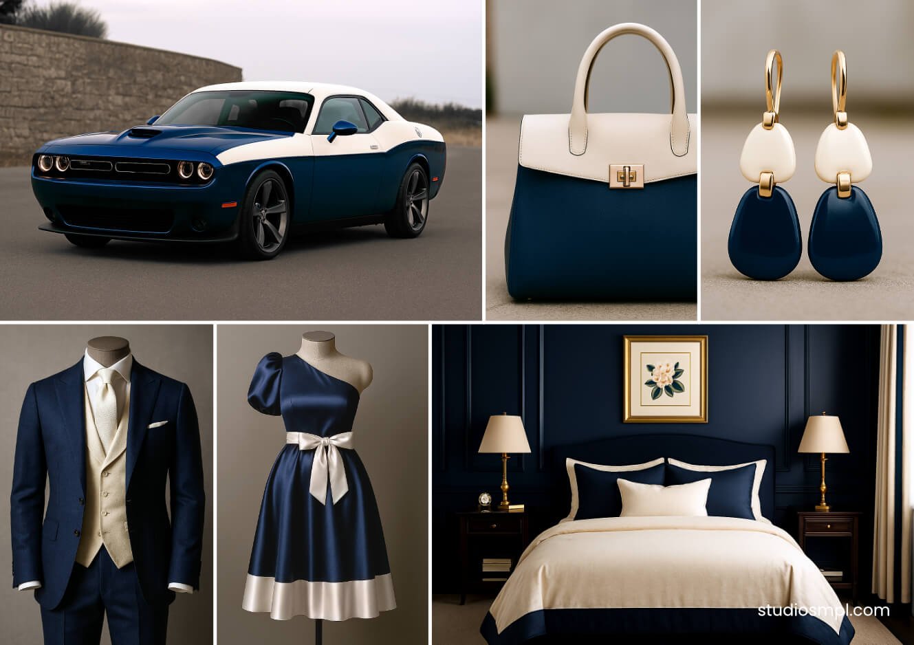 Navy Blue & Cream White Palette by studio Simple