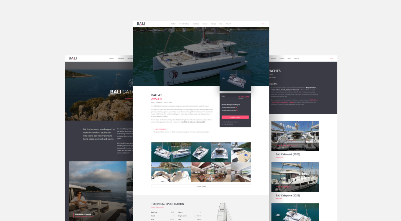bali catamarans website design by studio simple