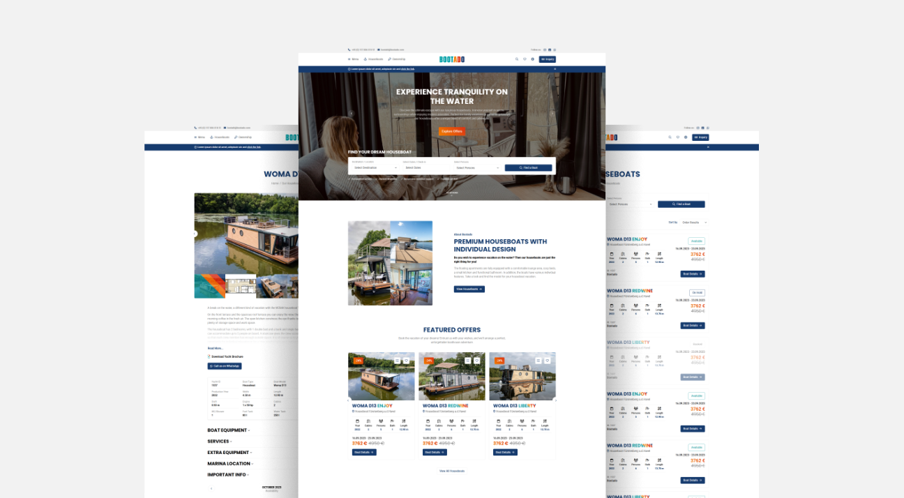 bootado boats website design by studio simple