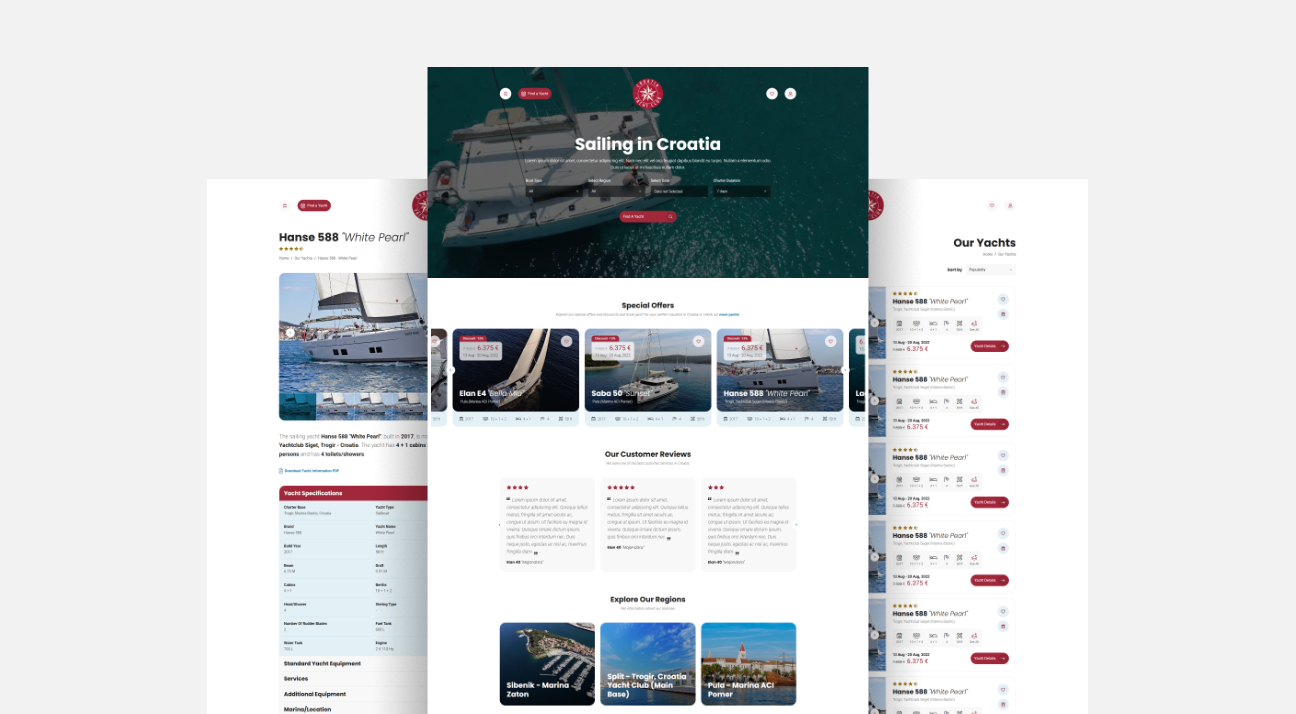croatia yacht club website design by studio simple