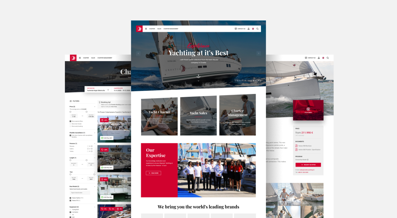 croatia yachting website design by studio simple