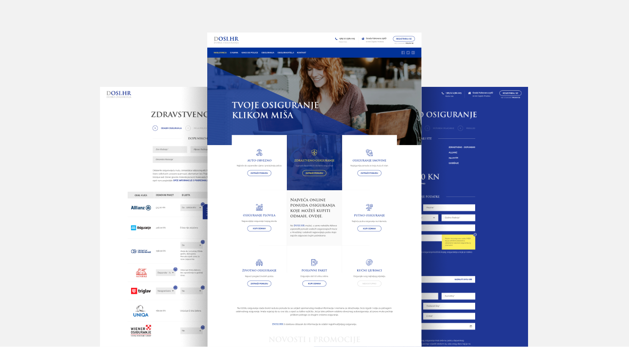 dosi.hr insurance website design by studio simple