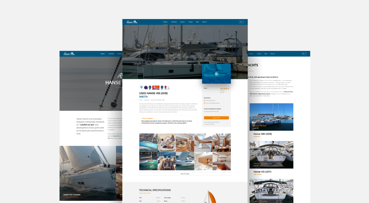 official croatian hanse yachts website design by studio simple