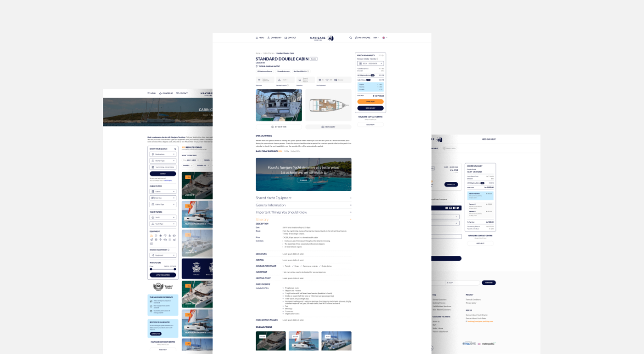 navigare yachting website design by studio simple
