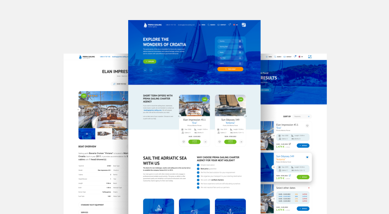 prima sailing website design by studio simple