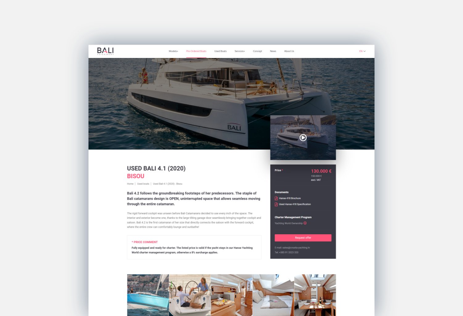 New Bali Catamarans website by studio Simple