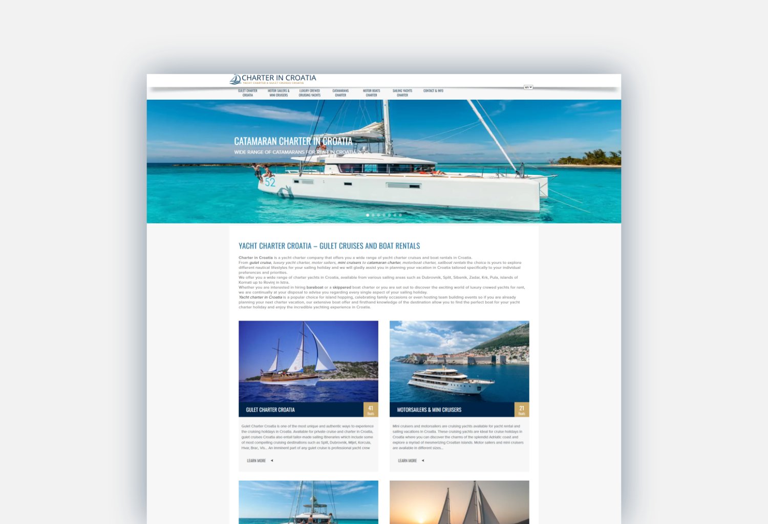 Charter in Croatia Old Home Page