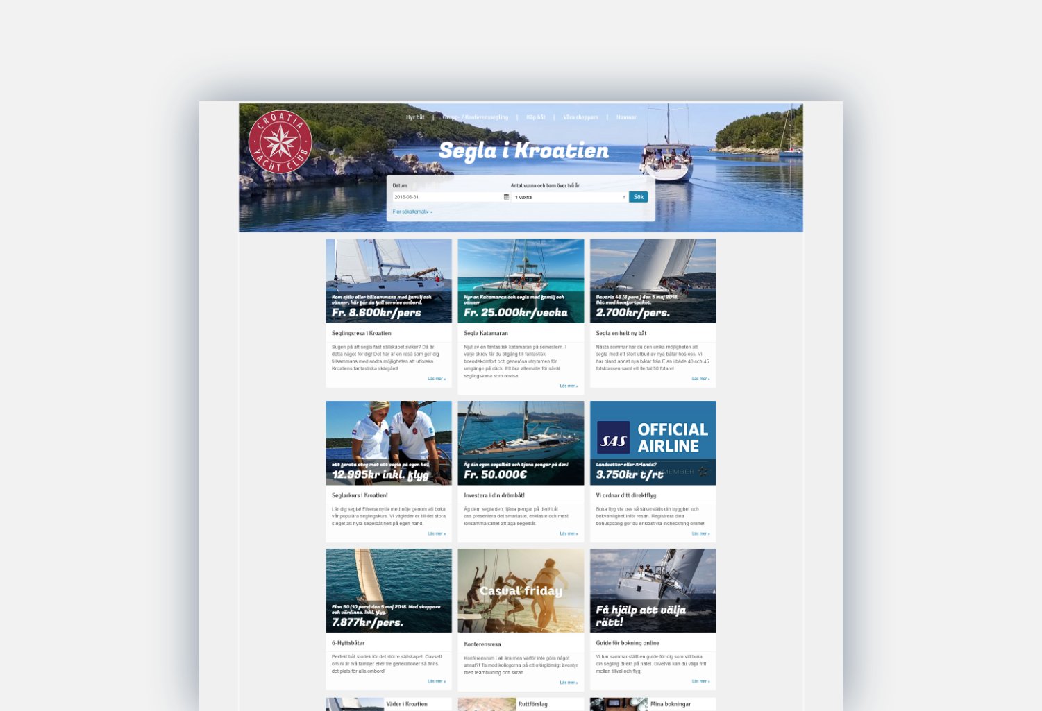 Old Croatia Yacht Club website