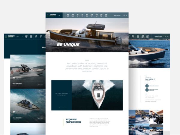 Fjord boats website by studio Simple