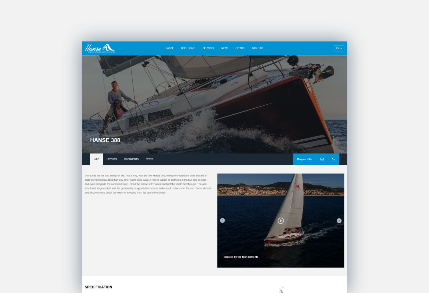 Old Hanse Yachts website