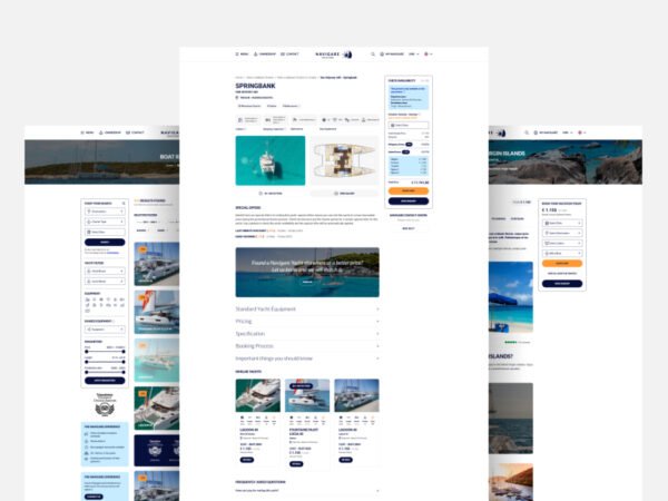 Navigare Yachting website by studio Simple
