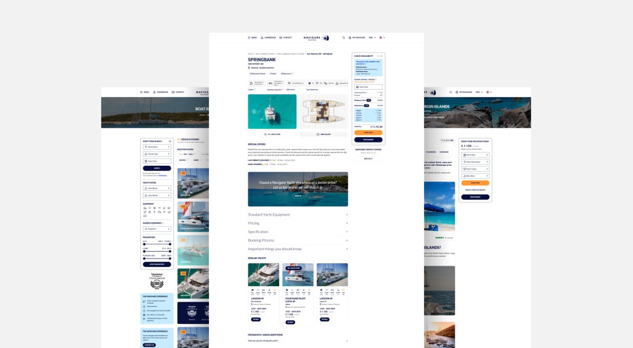 Navigare Yachting website by studio Simple