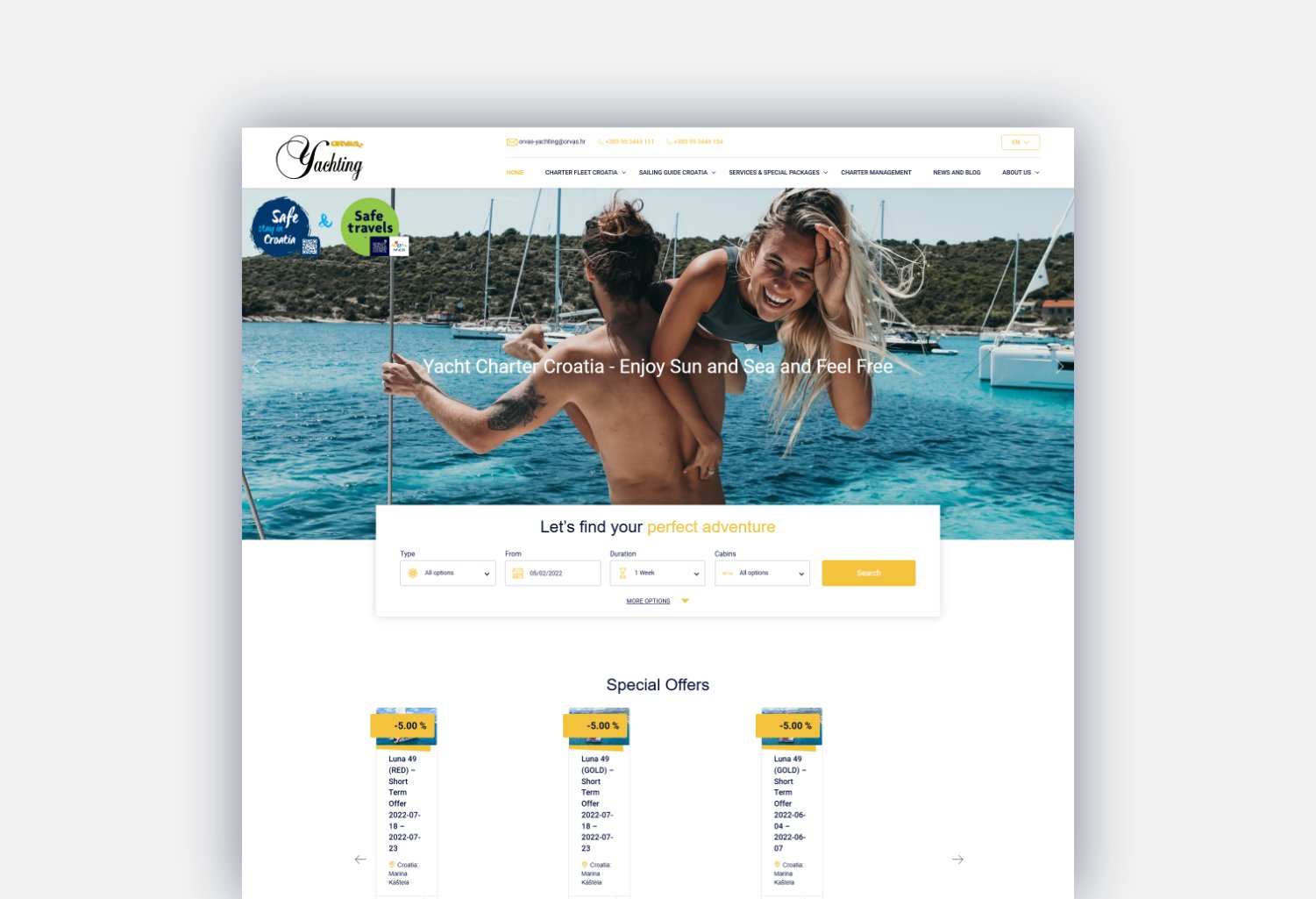 Old Orvas Yachting website