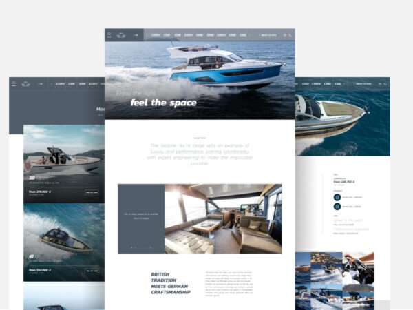 Sealine boats website by studio Simple